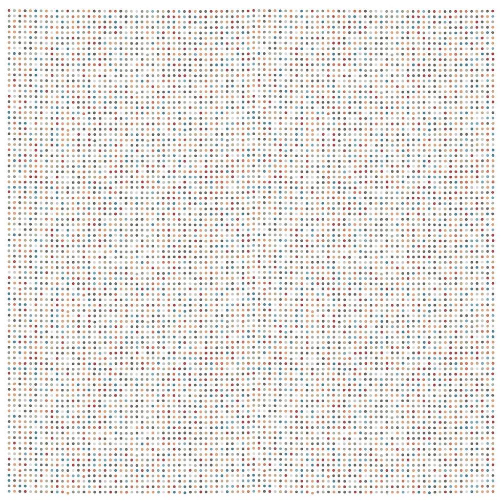 A pattern of evenly spaced, colorful dots in soft hues of blue, red, gray, and beige on a white background. vector