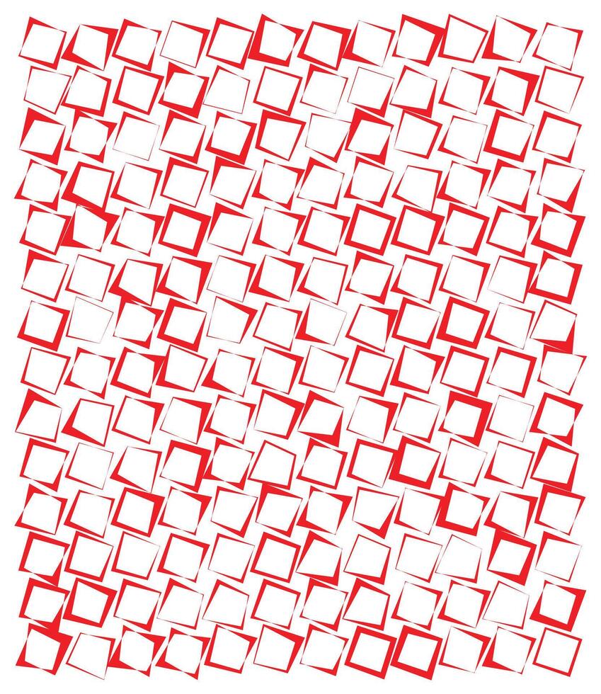 A dynamic pattern of red and white squares arranged in a staggered grid, creating a visually engaging design. vector