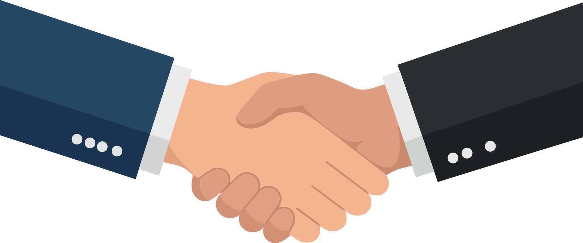 Two hands shaking in a professional setting, minimal design, symbolizing agreement and collaboration, illustration vector