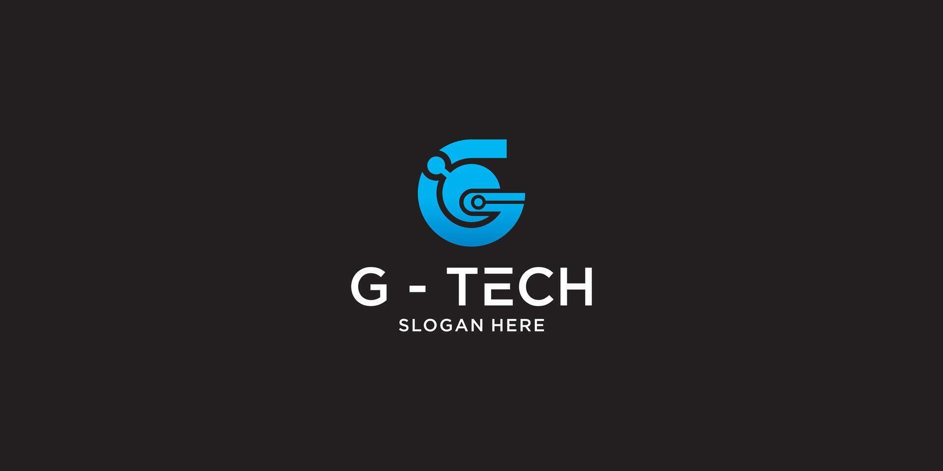 g tech logo design vector
