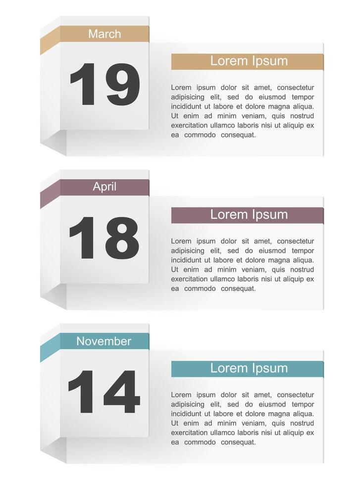 Calendar of events - calendar page with date and place for your text and title, origami style vector