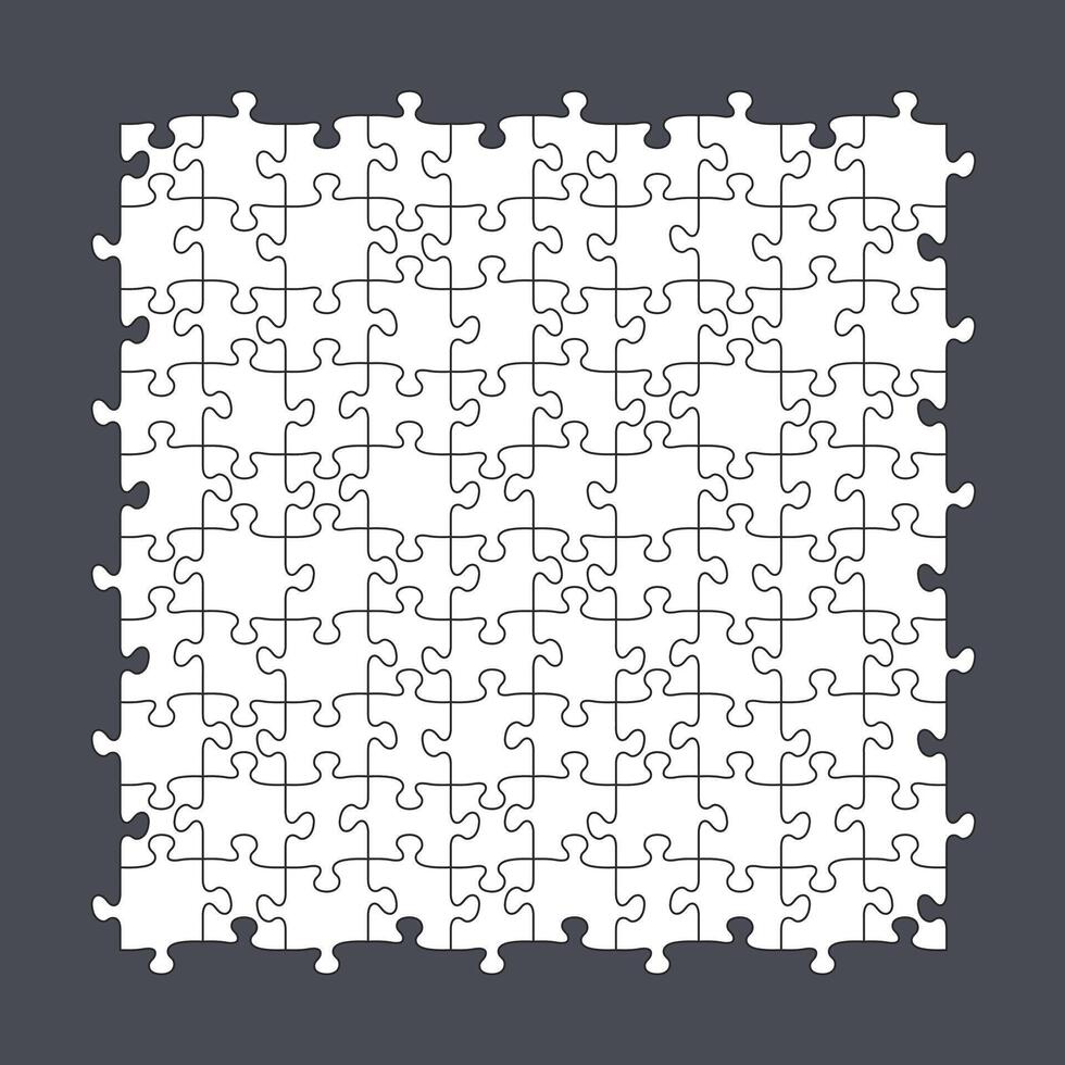 Seamless puzzle template 10x10 pieces vector