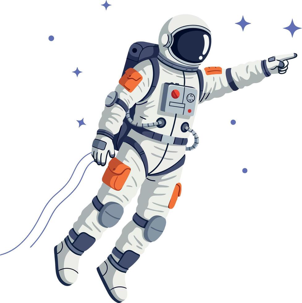 Astronaut in a space suit exploring the cosmos with a detailed design in art vector