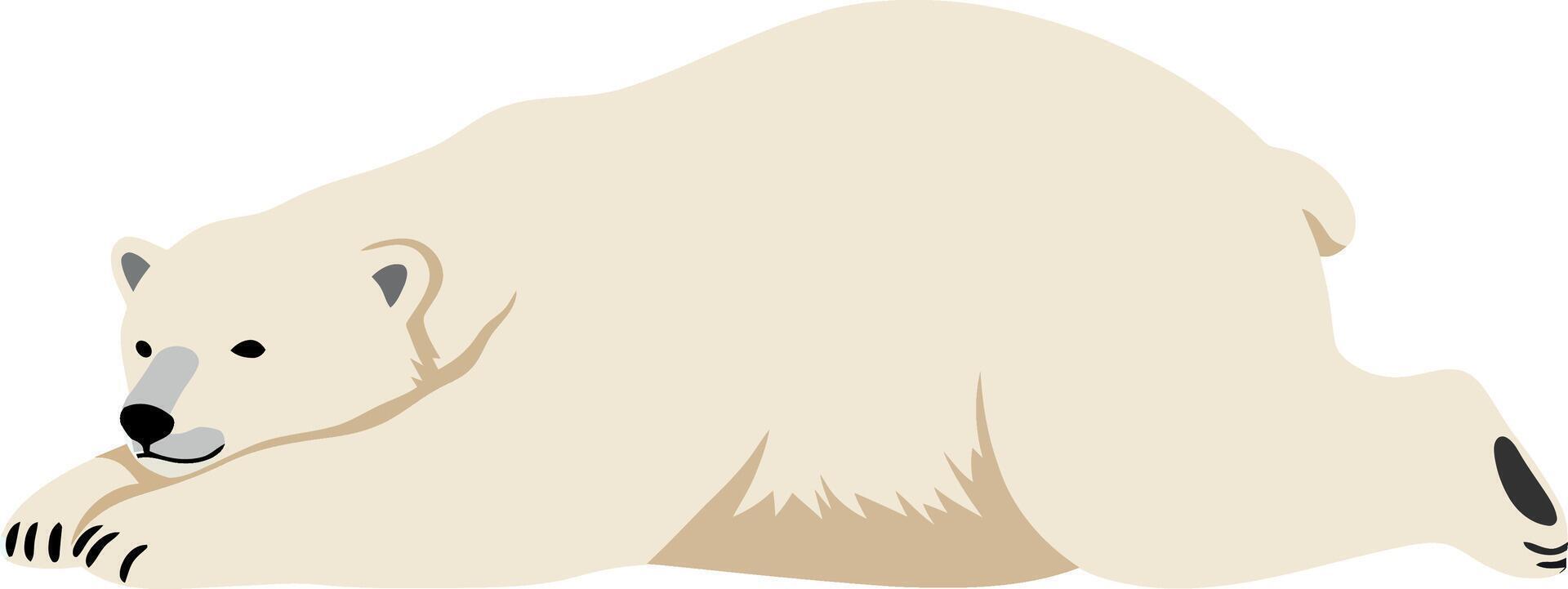Polar bear lounging on the ice in a minimal and playful style illustration vector