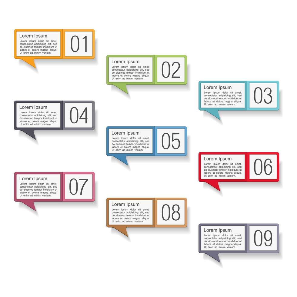 Speech bubbles with numbers set vector