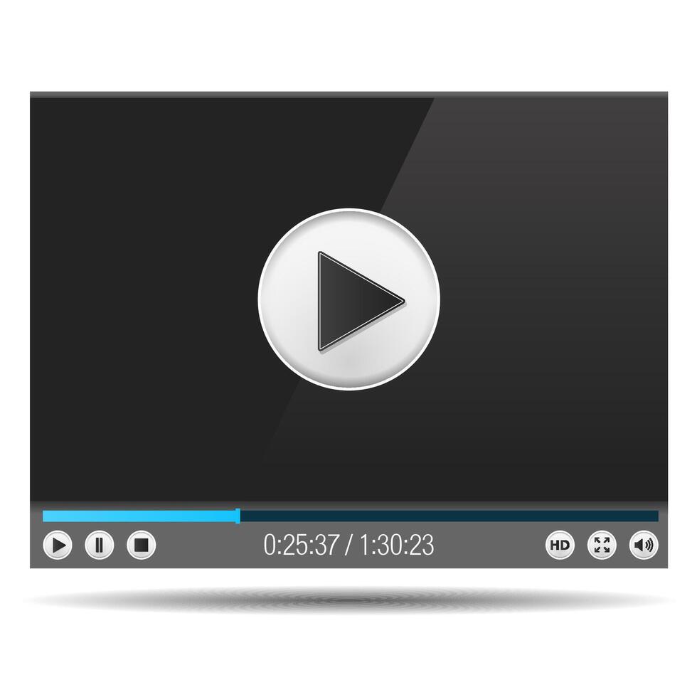 Video-player interface with play button vector