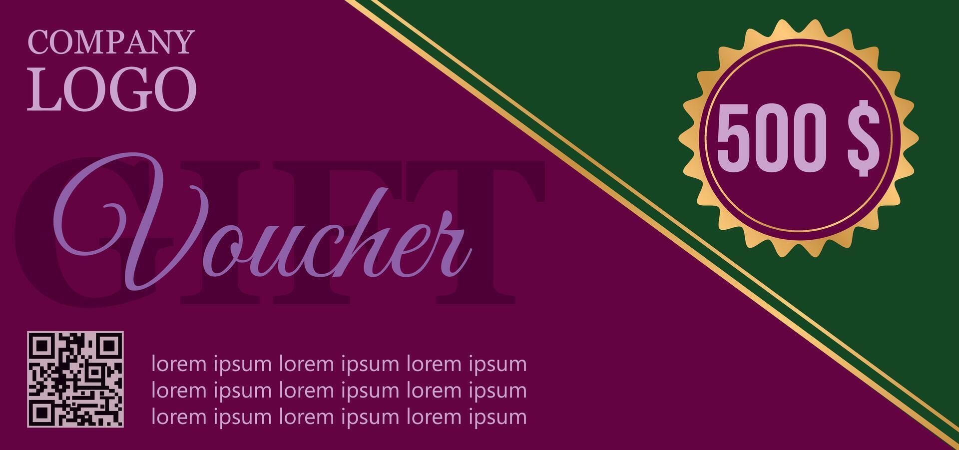 Isolated gift voucher certificate template. vector