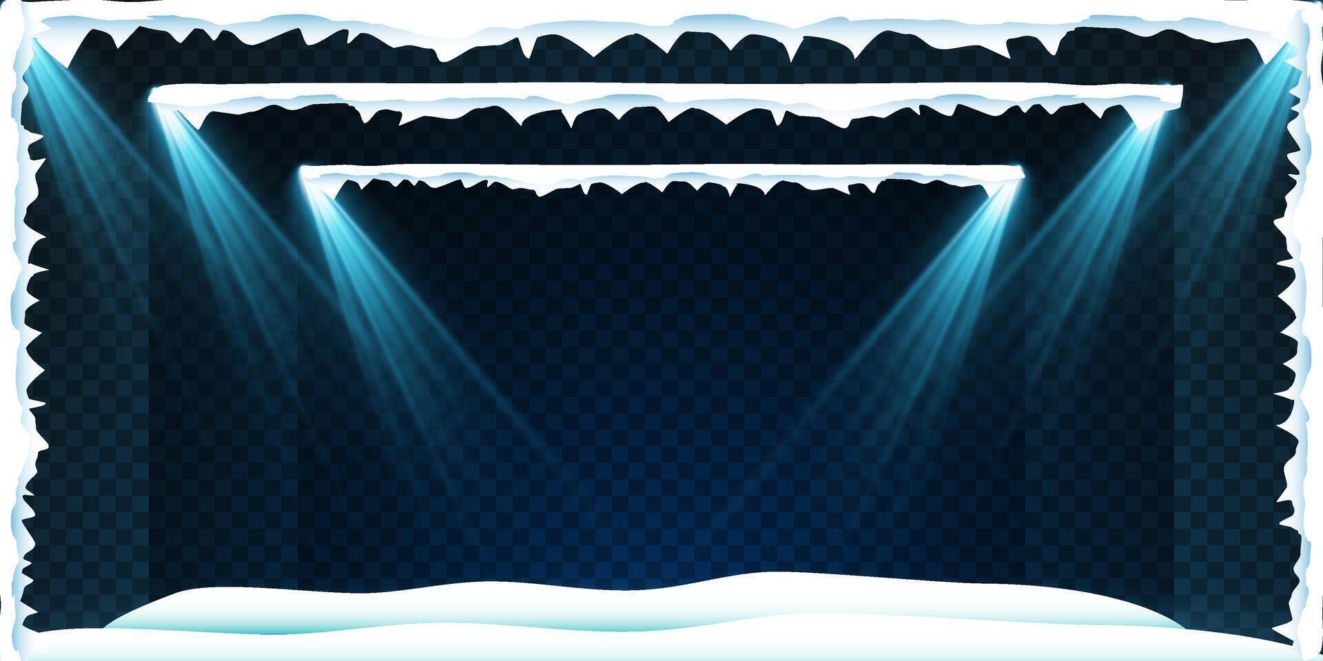 Winter background with ice and snow vector