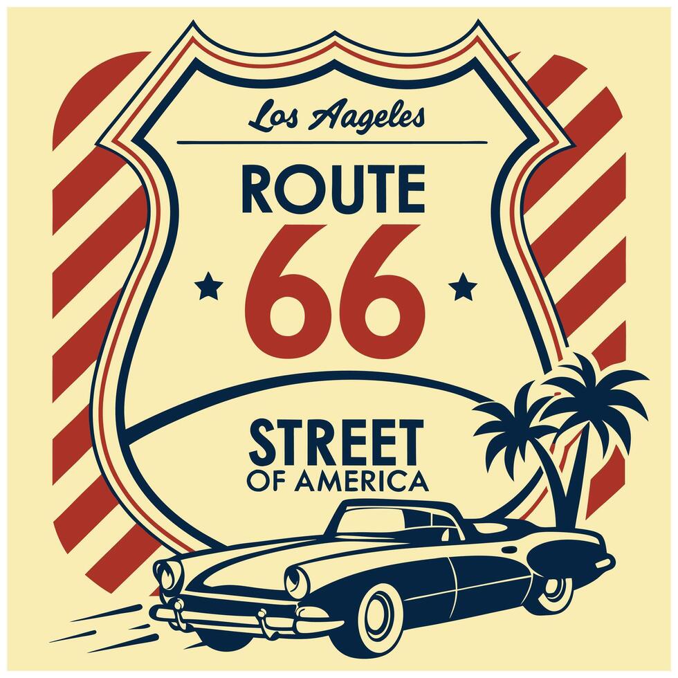 Iconic Route 66 Design -Street of America 57649102 Vector