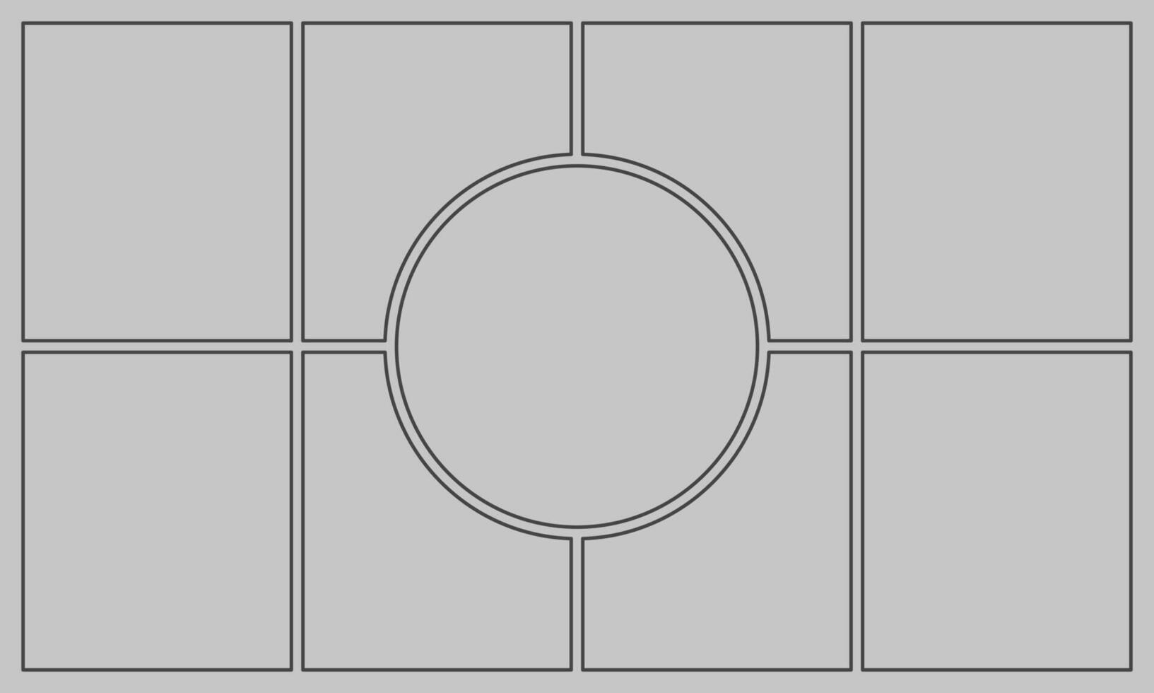 Set of Photo collage line frames template. Moodboard layout collection. Mosaic pictures vector