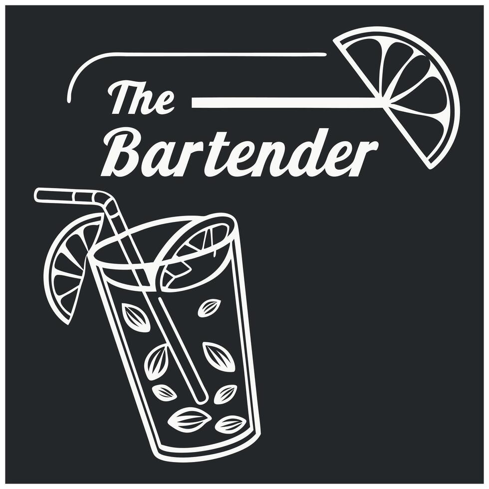 The Bartender T Shirt Design vector