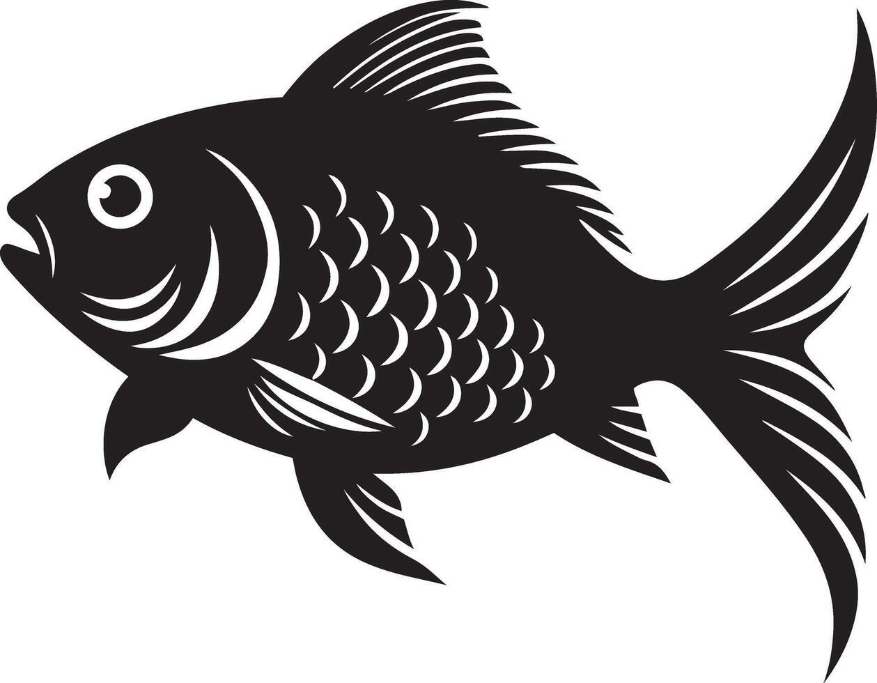 Jumping Fish Silhouette Illustration vector