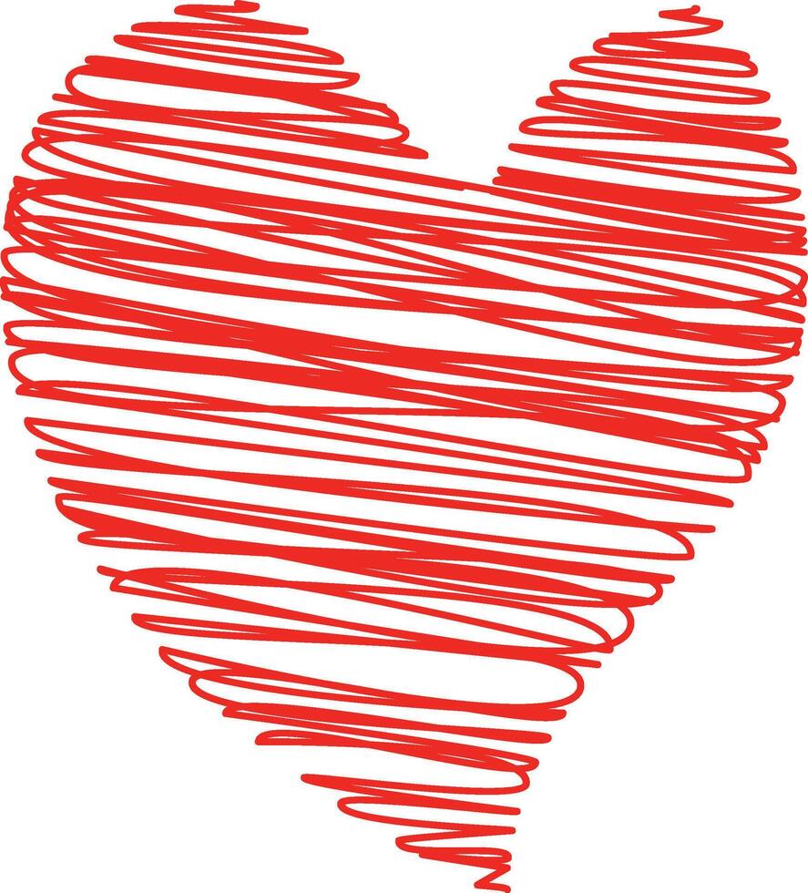 Heart drawn in pencil style vector