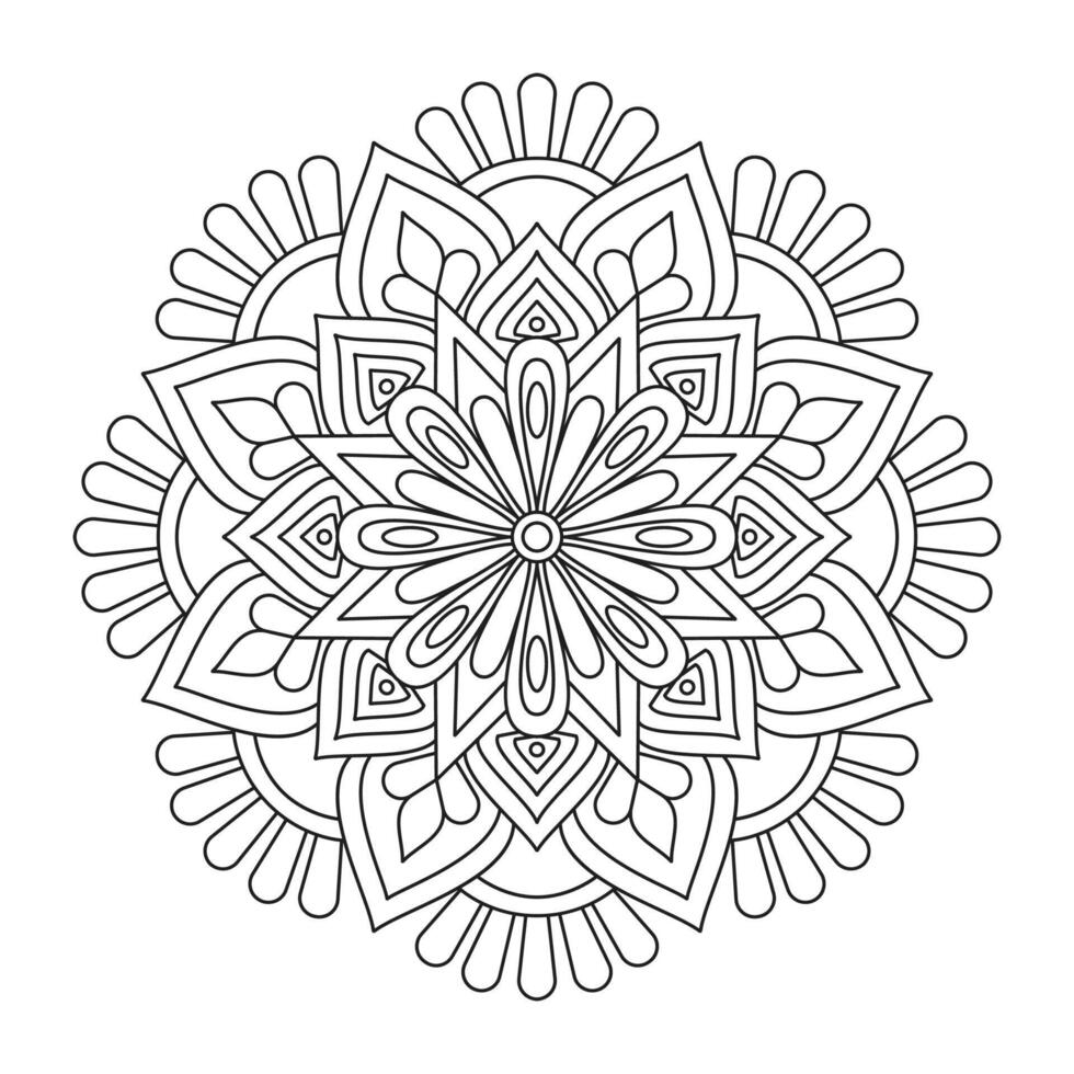 Circle flower of mandala with floral ornament pattern for kinds coloring book page vector