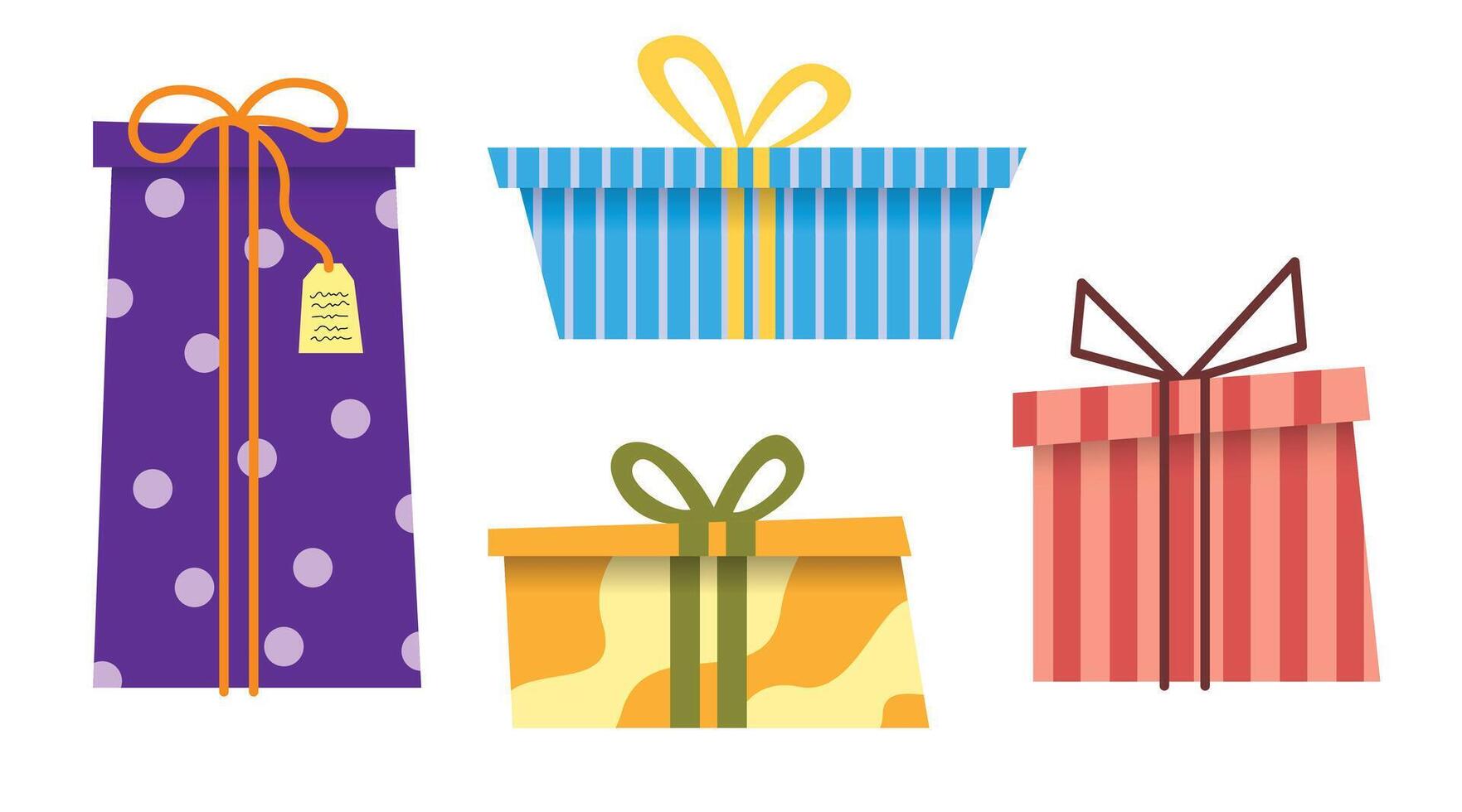 Holiday gift box design set. vector
