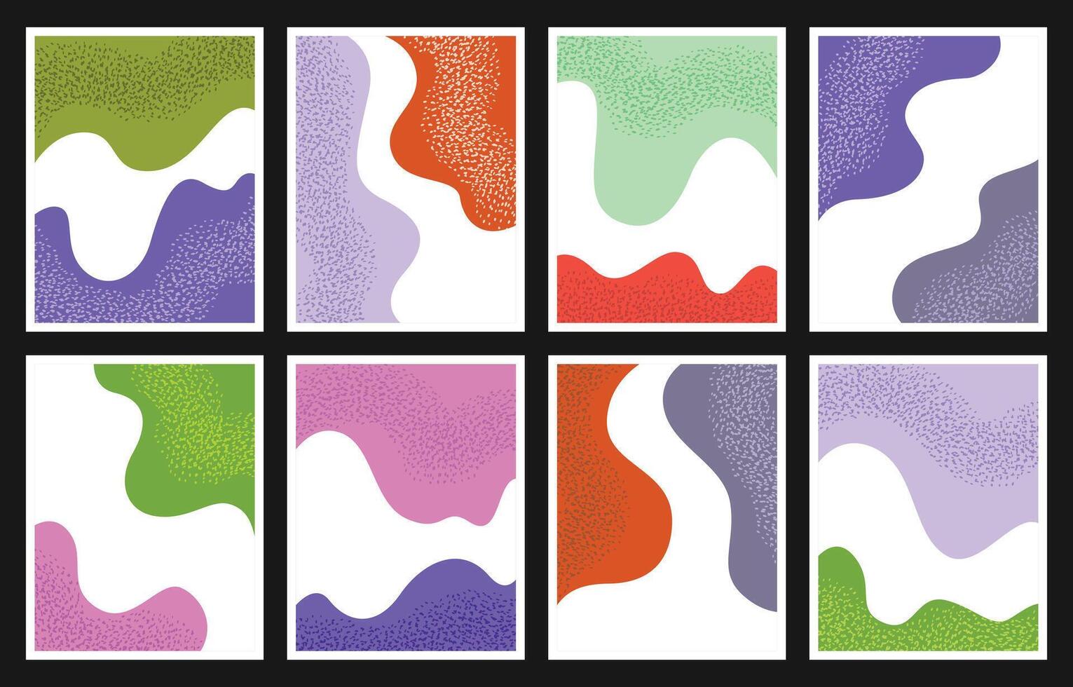 set of abstract wavy background template. Modern and colorful poster design bundle. vector