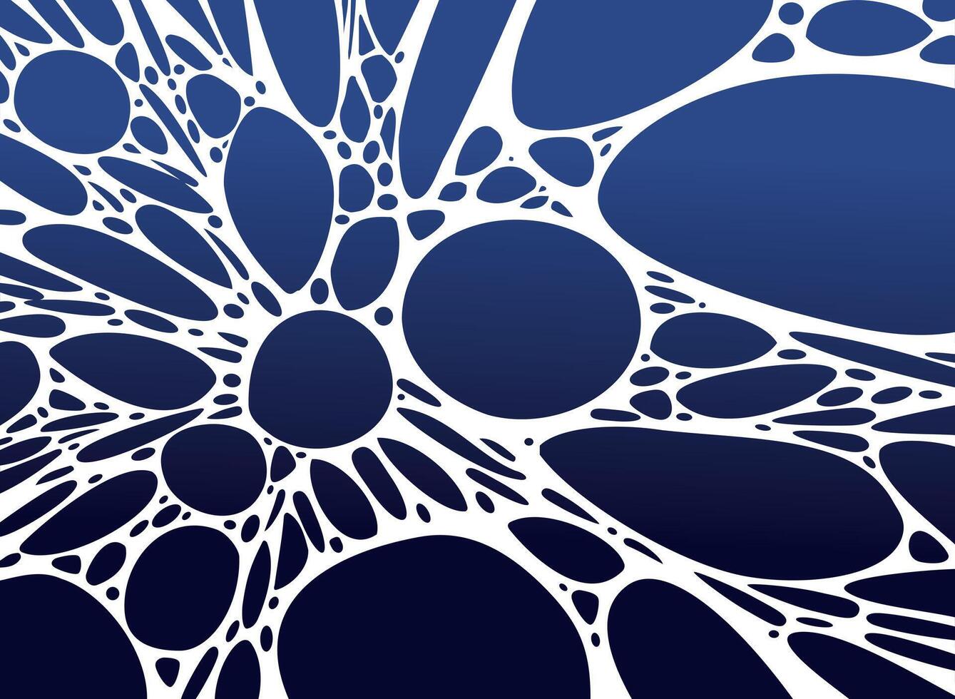 Web-Like Abstract Network with Hollow Gaps. Abstract Blue and White Molecular Network Pattern vector