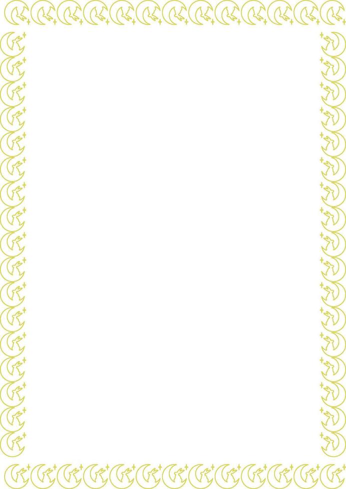 Easter bunny celebration frame. Simple linear rabbit sitting on the moon. Easter bunny silhouettes vector
