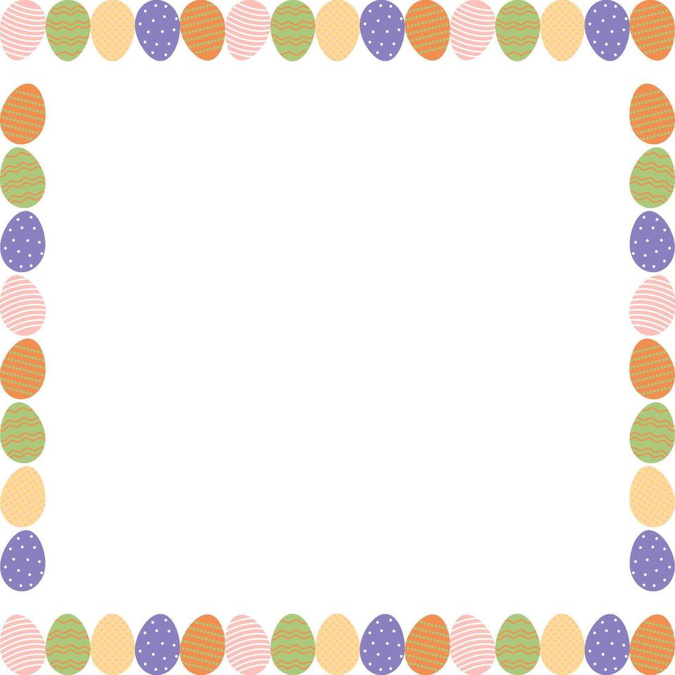 Colorful Easter eggs empty frame. Easter hunt elements with empty space for your text vector