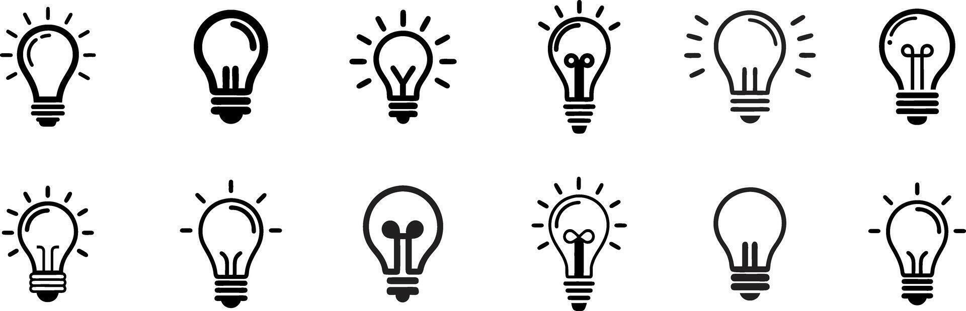 idea generation, light bulb symbol, lamp icon art illustration vector