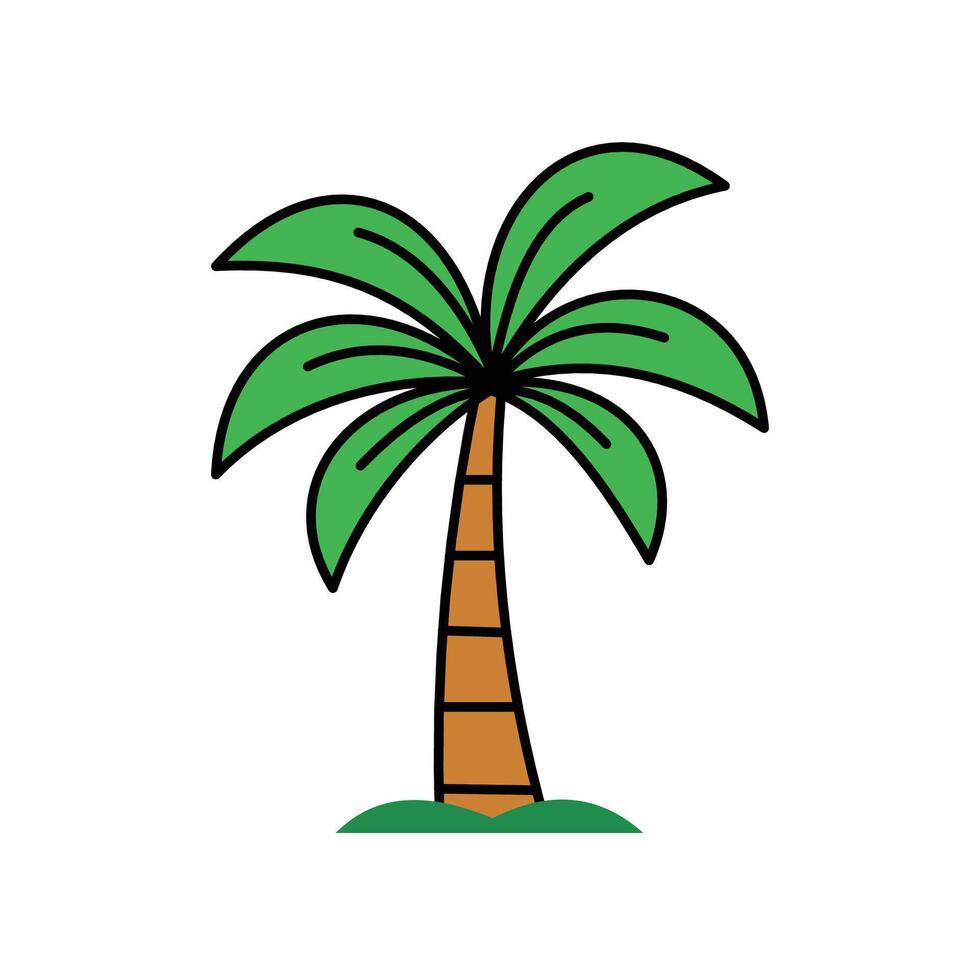 palm tree line art vector