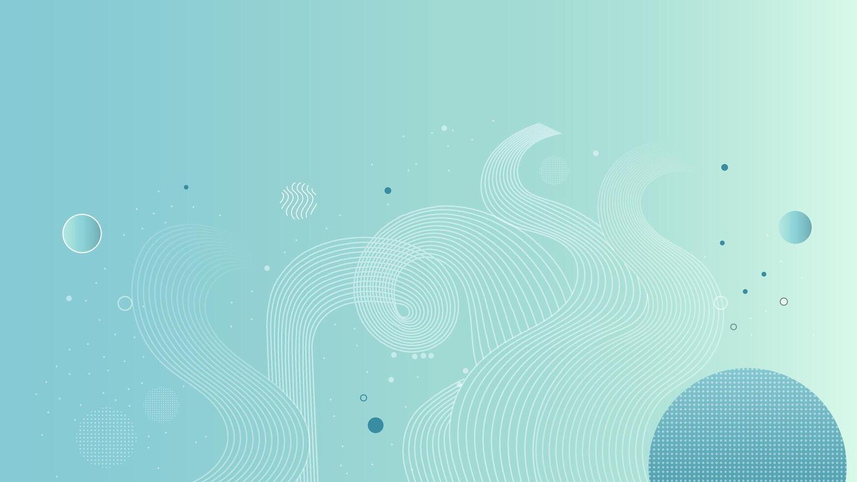 abstract background with waves and circles vector