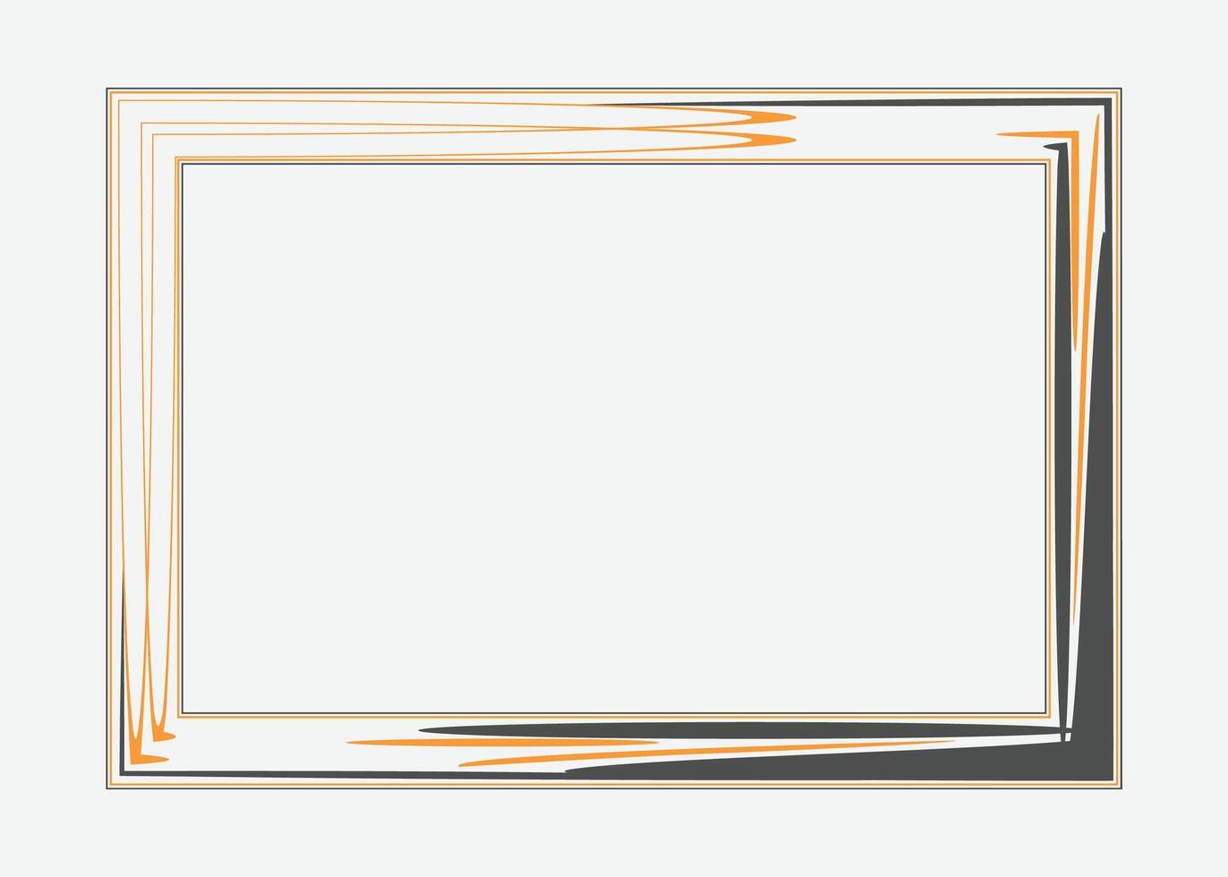 Certificate border template or photo frame design with black and golden color vector