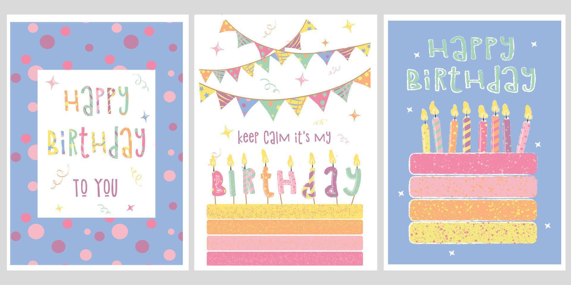 congratulations on your birthday, holiday, and an invitation card. there are balloons, gift boxes, confetti illustration vector