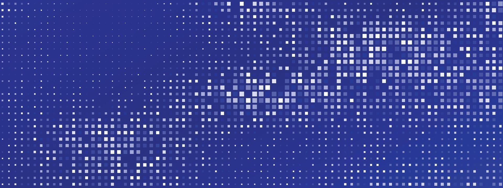 Blue abstract background with pixel pattern. Template for tech, business, medicine, crypto, cybersport, finance. modern glowing backdrop. Digital bg with dissolve mosaic gradient texture. vector