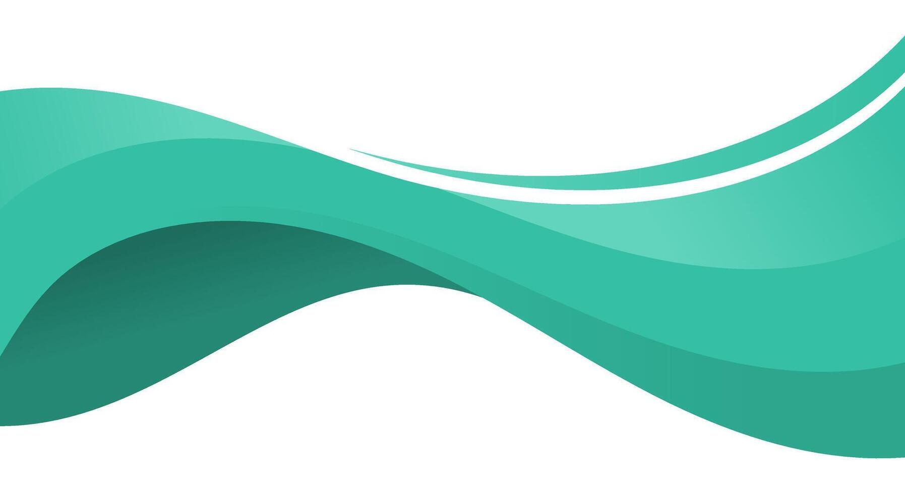 Tosca green creative wave business banner background vector