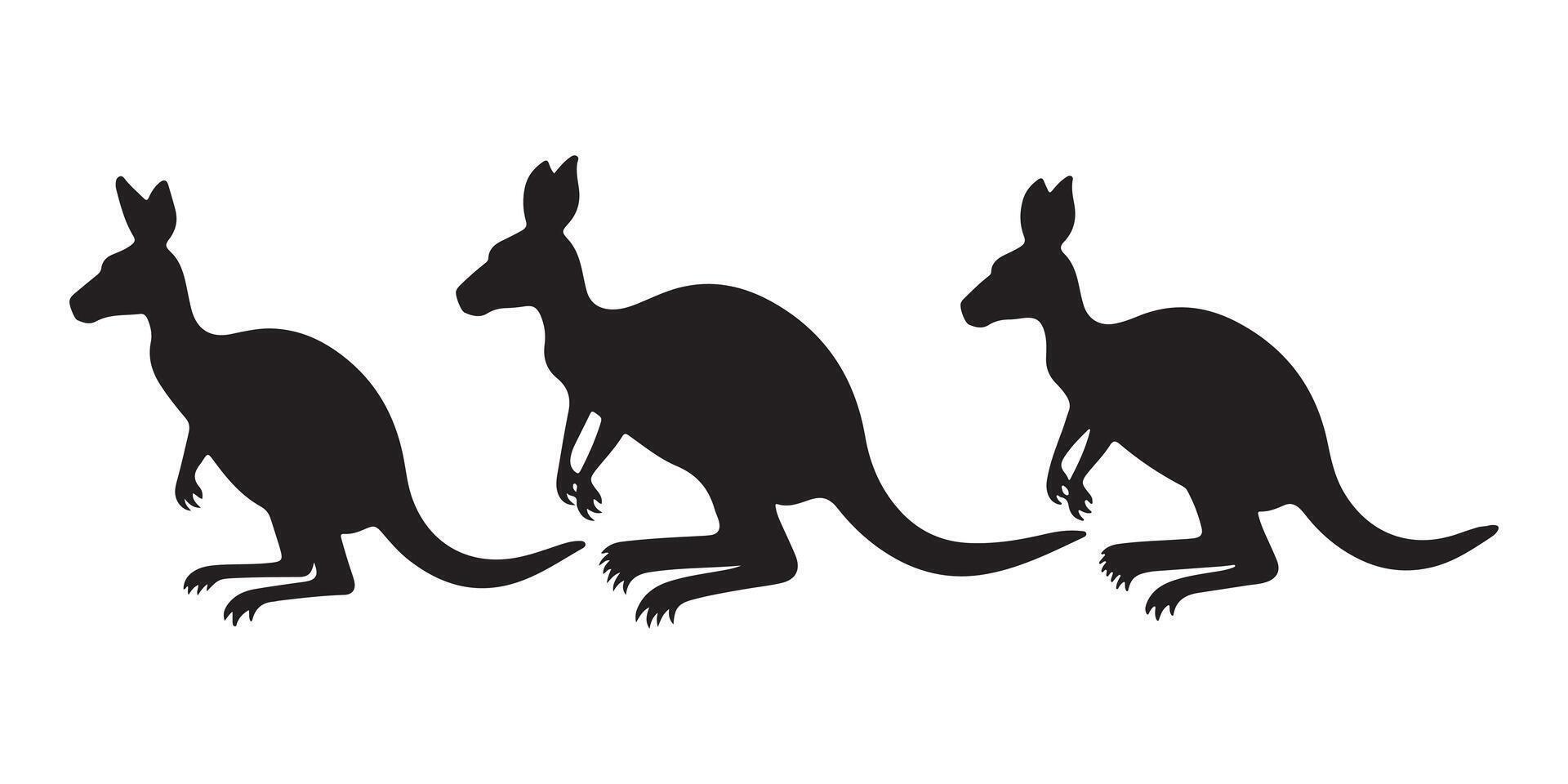Hopping Through the Outback A Kangaroo Silhouette vector