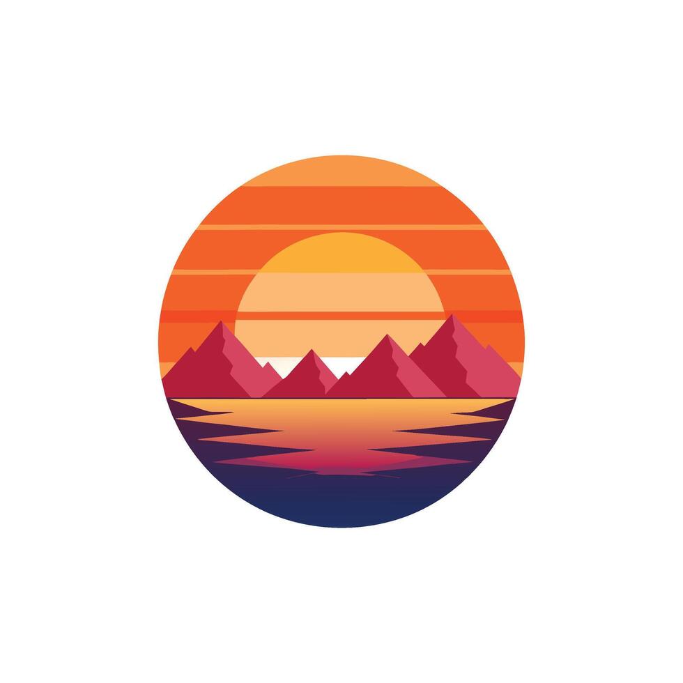 Serenity in Sunsets A Minimalist Design vector