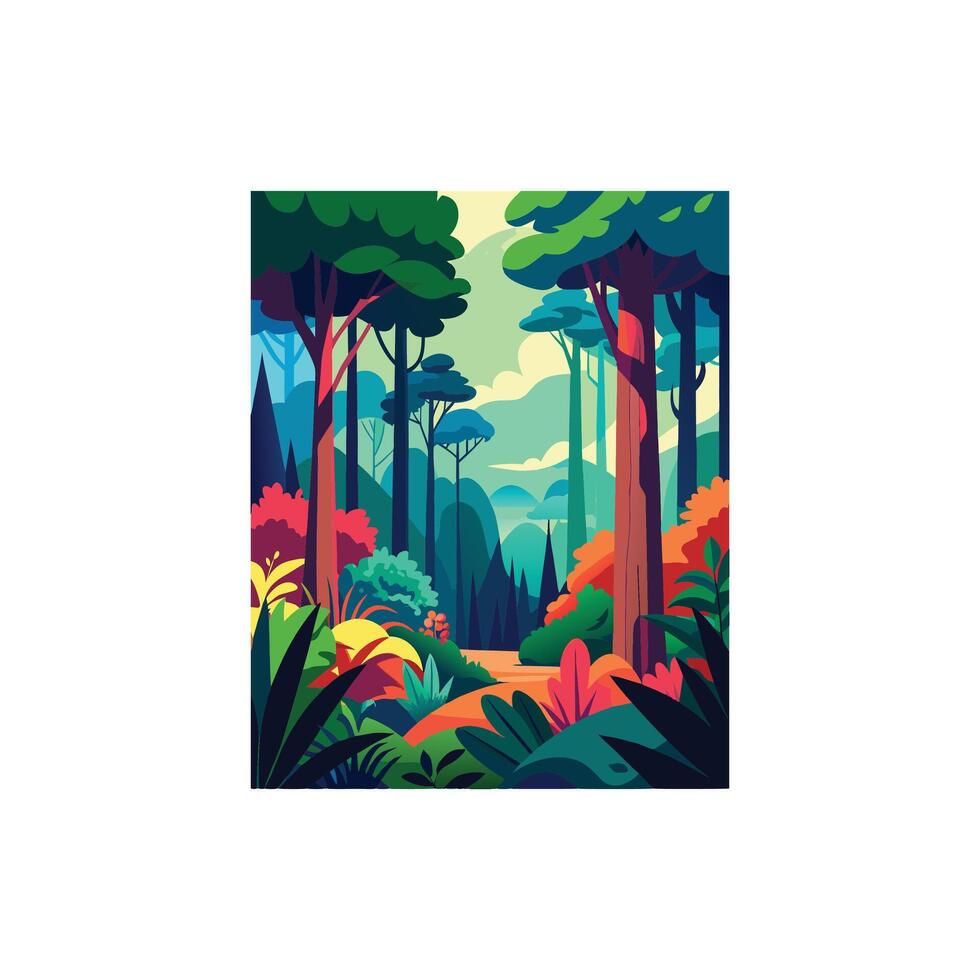 Evergreen Essence A Simple Yet Striking Forest Composition vector