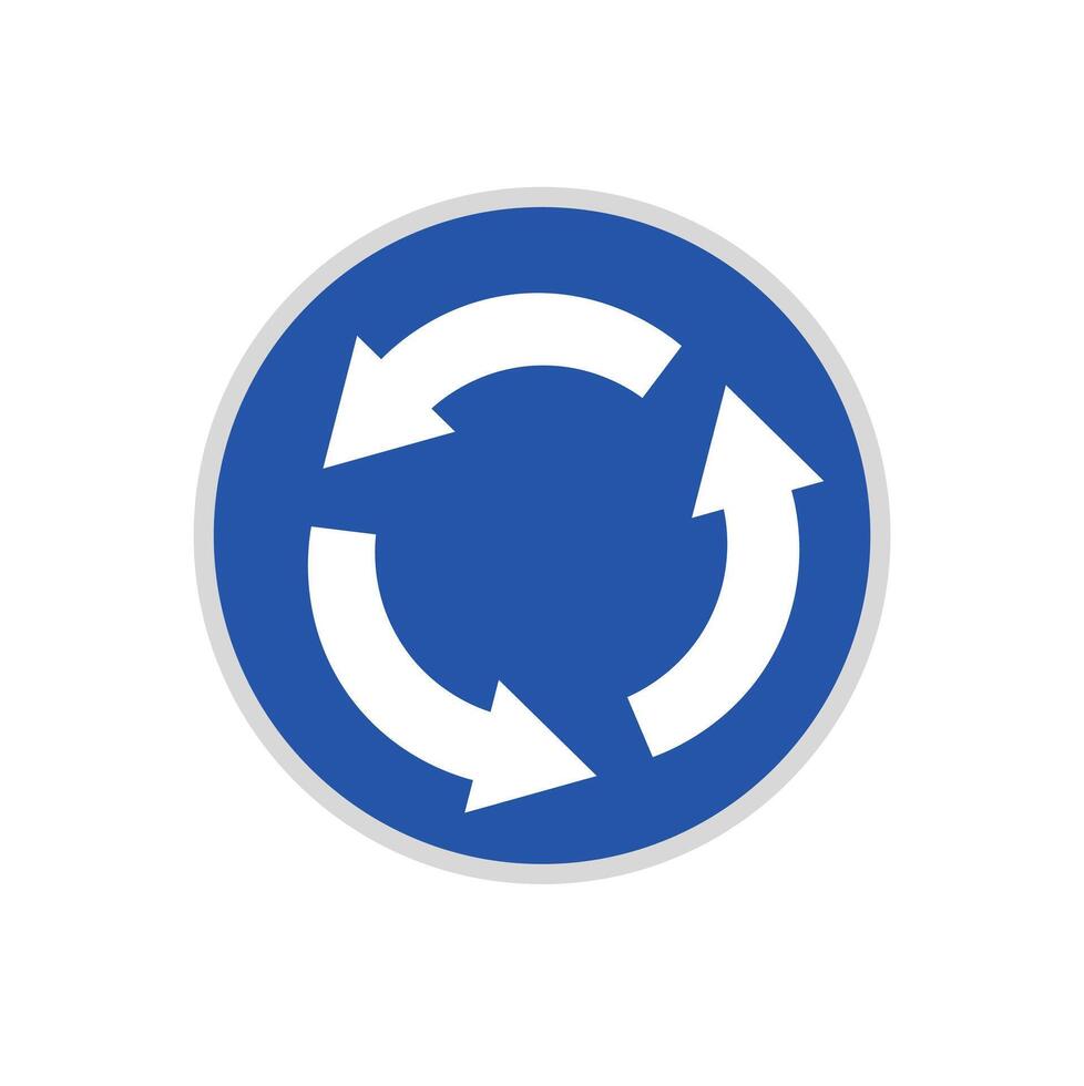 Rotating road sign symbol on white background vector