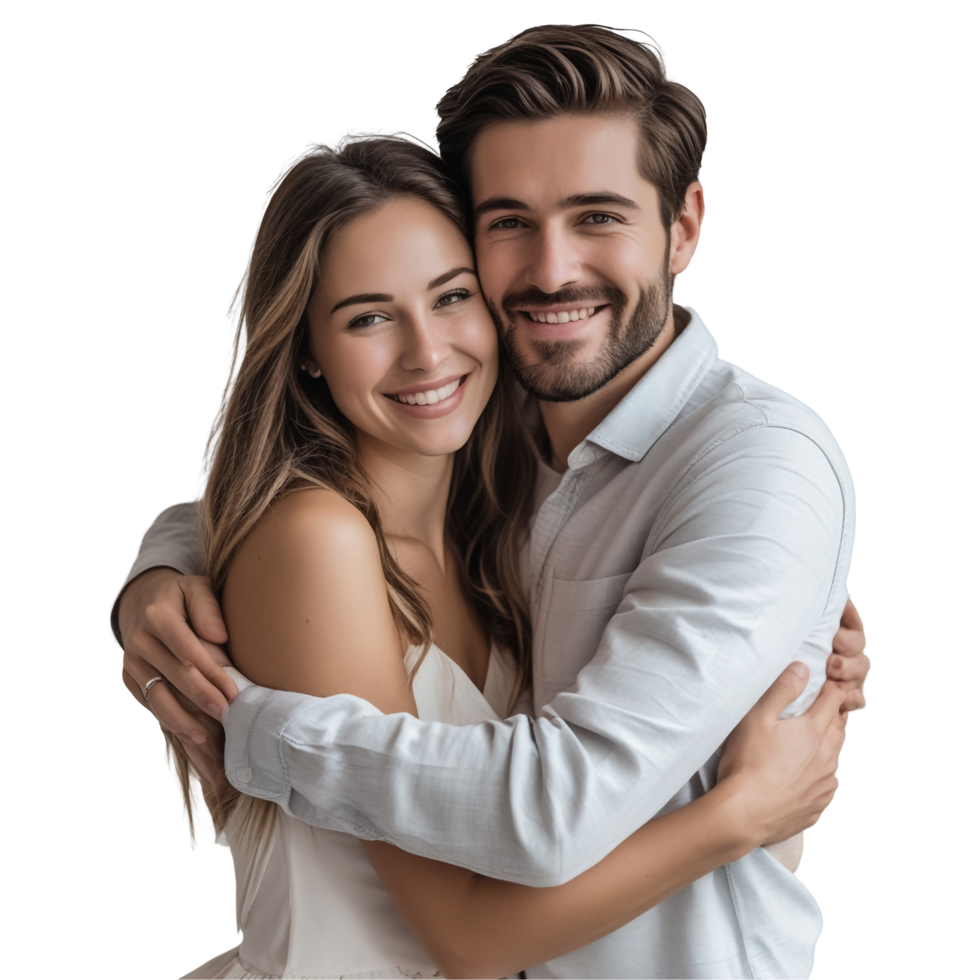 A man and woman hugging each other png