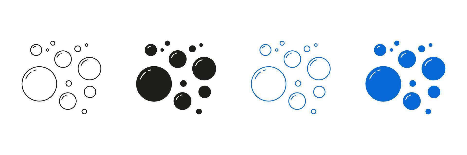 Bubble Design Line And Solid Icon Set. Bubble Collection. Isolated Illustration vector