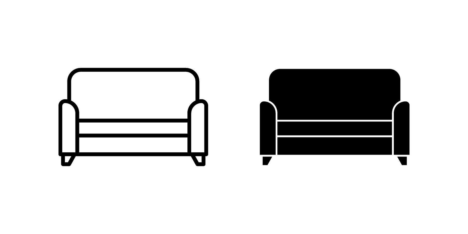Sofa icon set. Symbol isolated white background. illustration. color editable. vector