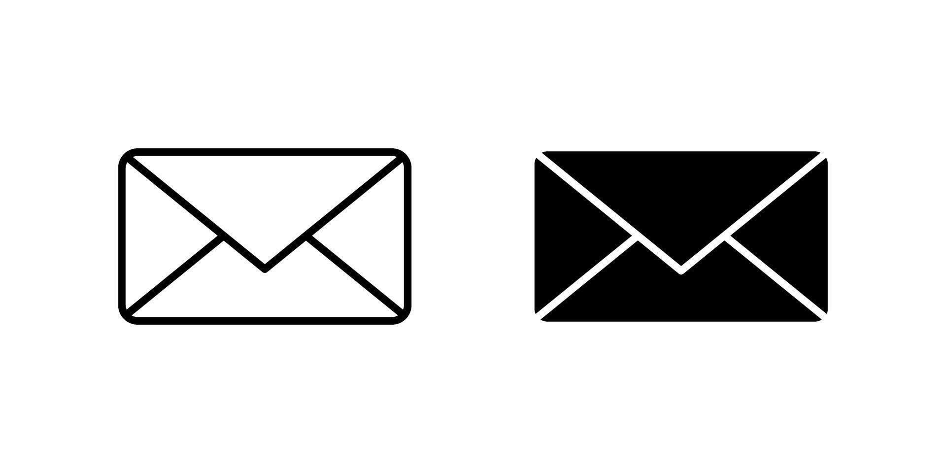Mail Icon set, Symbol isolated white background. illustration. color editable. vector
