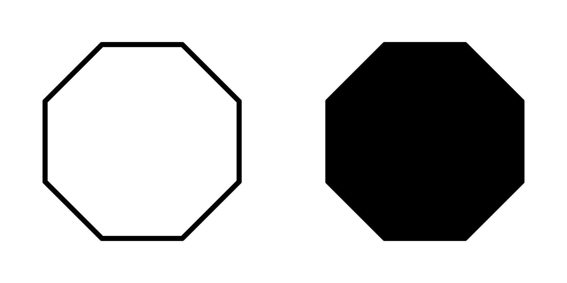 octagon Icon set. Symbol isolated white background. illustration. color editable. vector