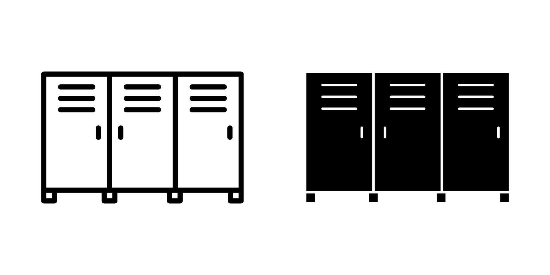 locker Icon set. Symbol isolated white background. illustration. color editable. vector