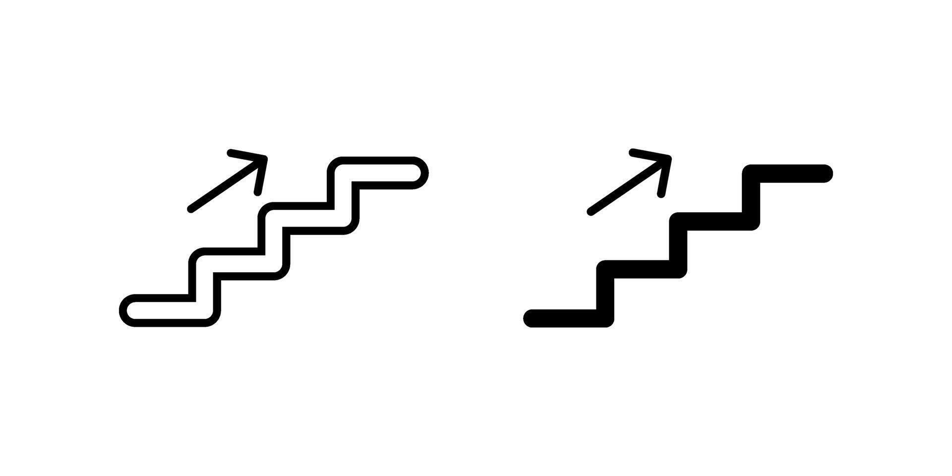 stairs Icon set. Symbol isolated white background. illustration. color editable. vector