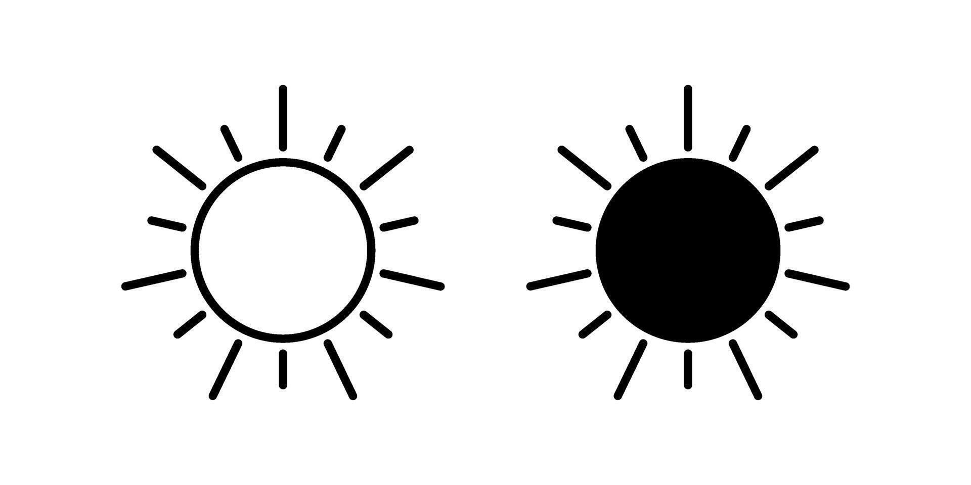 sun Icon set, Symbol isolated white background. illustration. color editable. vector