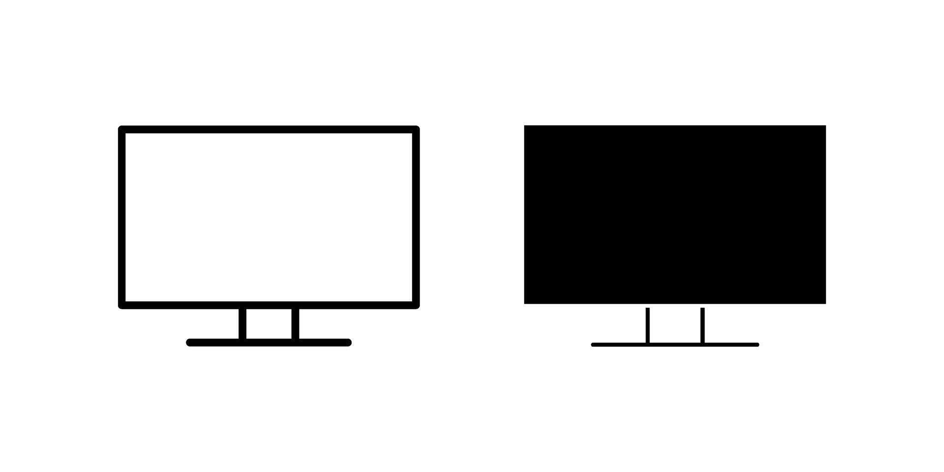 Television icon set. Symbol isolated white background. illustration. color editable. vector