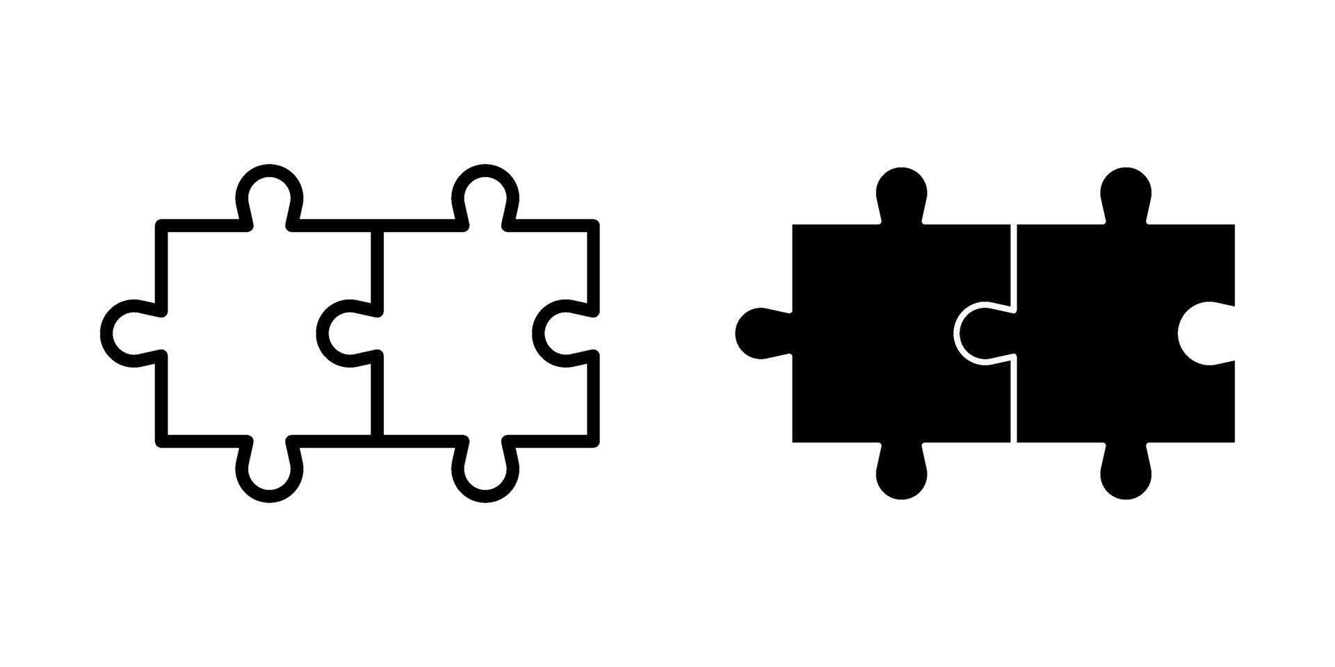 Puzzle Icon set. Symbol isolated white background. illustration. color editable. vector