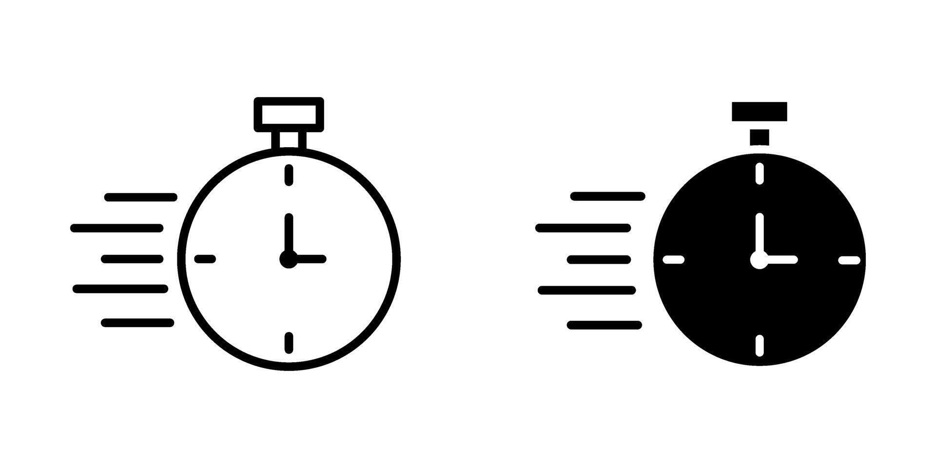 quick time Icon set . Symbol isolated white background. illustration. color editable. vector