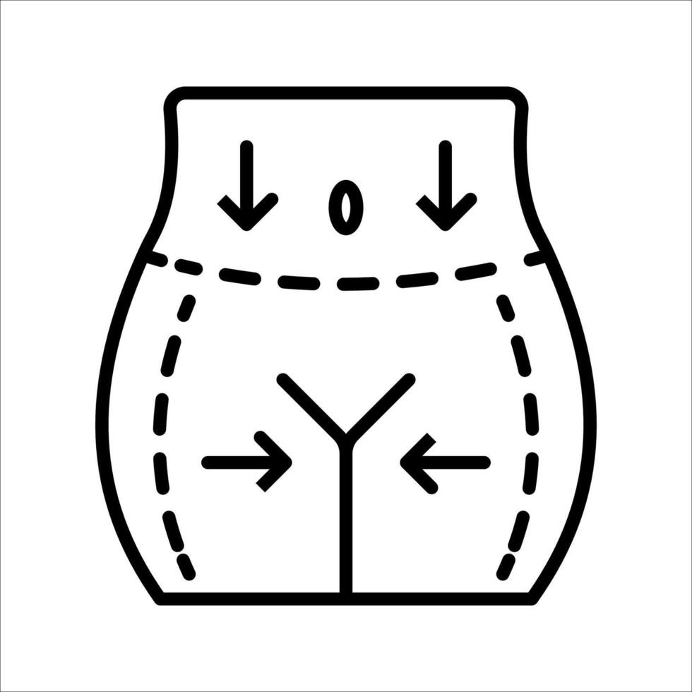 liposuction Icon, Symbol isolated white background. illustration. color editable. vector