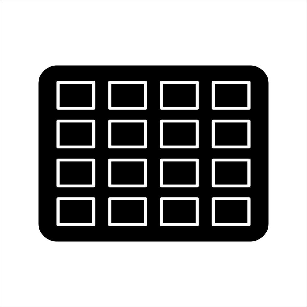 waffle Icon. Symbol isolated white background. illustration. color editable. vector