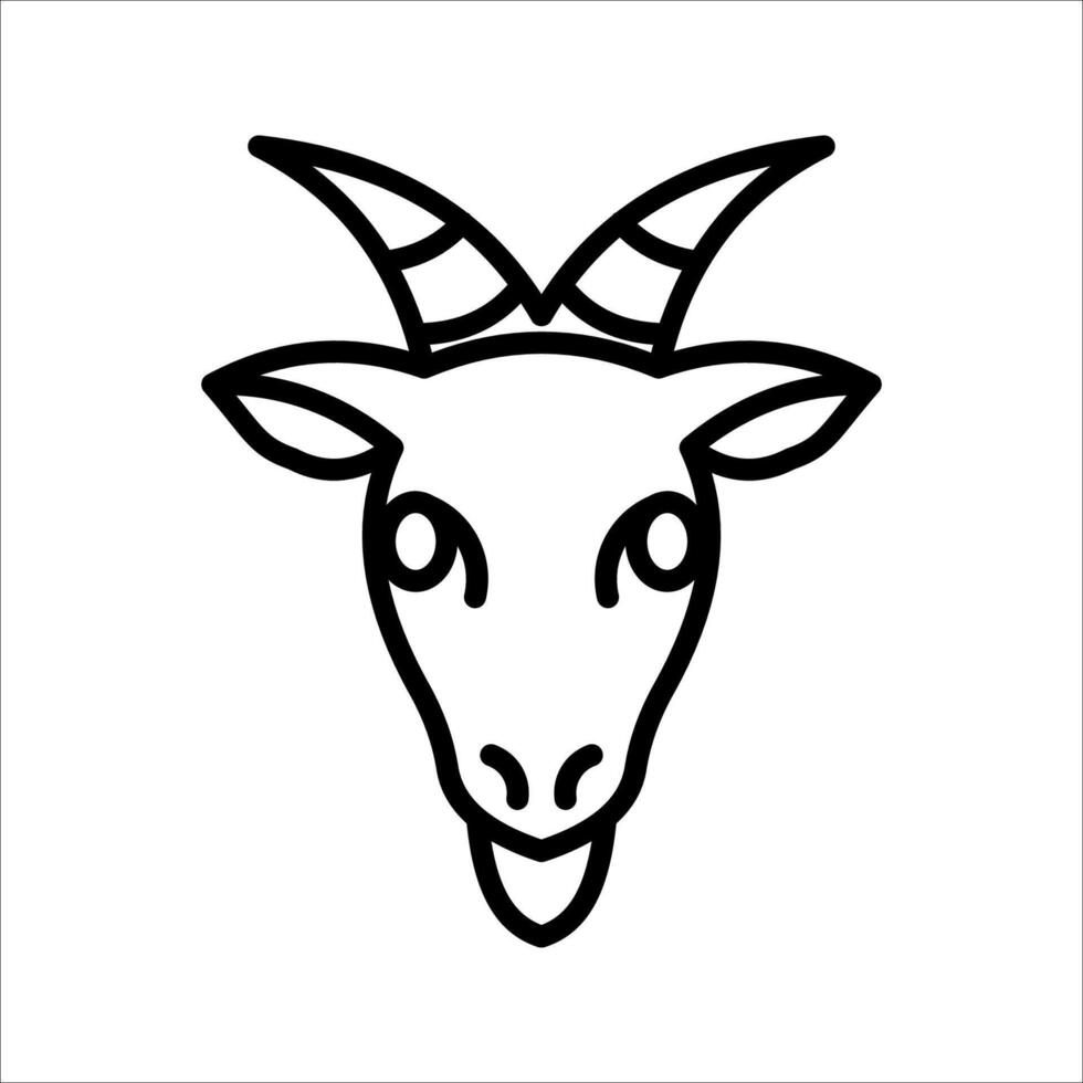 goat Icon Symbol isolated white background. illustration. color editable. vector