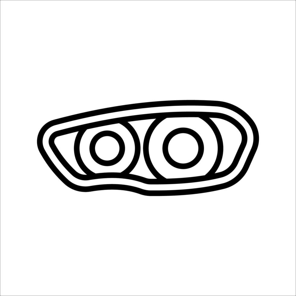 headlights Icon Symbol isolated white background. illustration. color editable. vector
