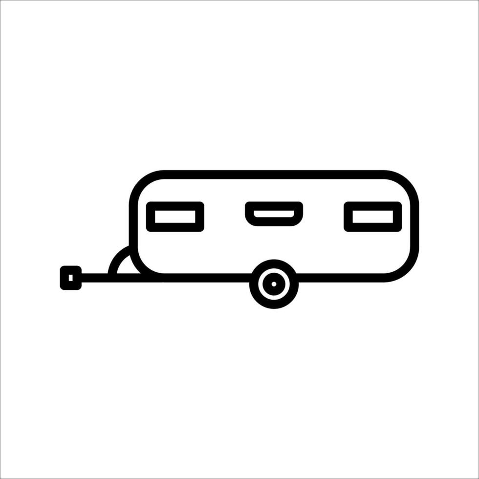 caravan Icon Symbol isolated white background. illustration. color editable. vector